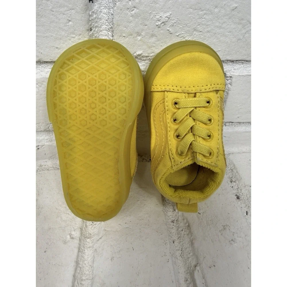 Vans Old Skool Elas Baby Shoes Size 3 TD Translucent Yellow Sneakers w Box